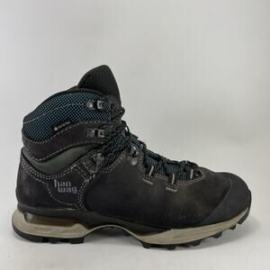 Hanwag Hiking Boots Womens Size 7.5 EU 38 Black Leather Outdoor Trekking Boots
